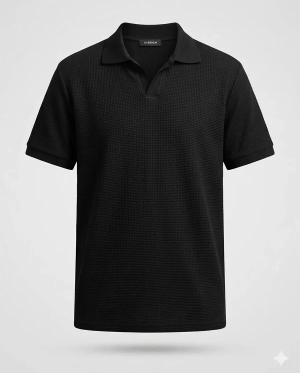 Polo Texturizado Cuello Abierto
