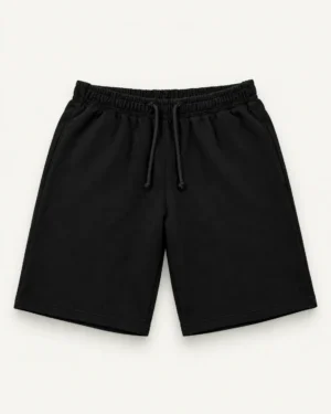 Short Clásico de Algodón Molletón - Negro