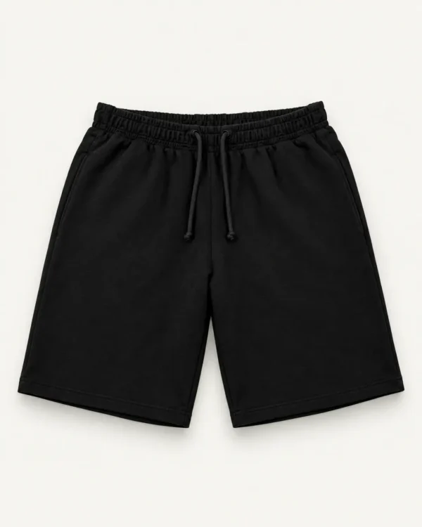 Short Clásico de Algodón Molletón - Negro