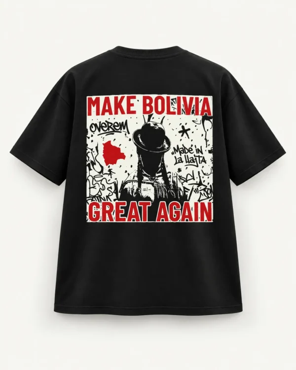 bb2c42db-814d-431d-a8c5-b9b020f820e8 Polera Oversize "Make Bolivia Great Again" - Negro